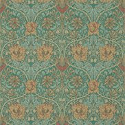 William Morris & Co Tapet Honeysuckle & Tulip Emerald/Russet