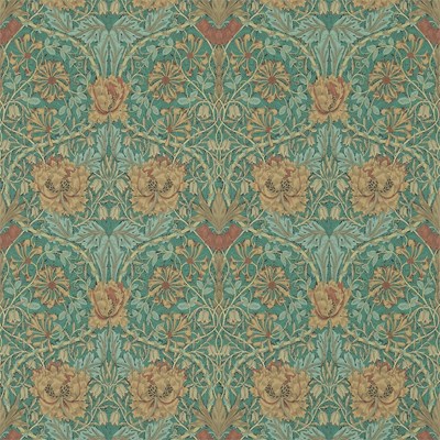 William Morris & Co Tapet Honeysuckle & Tulip Emerald/Russet