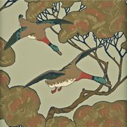 Mulberry Home Tapet Flying Ducks Sky/Moss